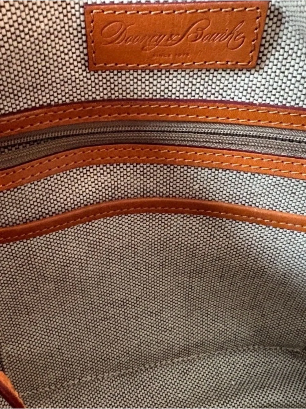 Vintage Dooney & Bourke Signature Canvas Hobo Bag | Black & Tan - Picture 10 of 11